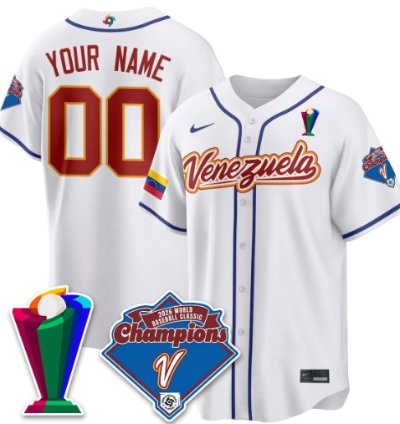Custom Venezuela Baseball Jersey 2026 World Baseball Classic Champions Limited Stitched