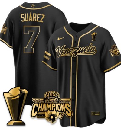 Eugenio Suarez 7 Venezuela Baseball Jersey 2026 World Baseball Classic Champions Limited Stitched