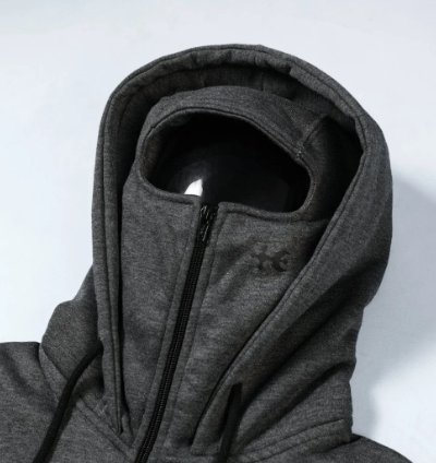 Kremlin - Eclipse Balaclava Zipper Hoodie Darkpoetic Series - Misty Gray