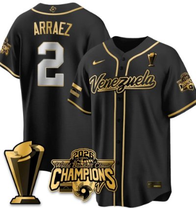 Luis Arraez 2 Venezuela Baseball Jersey 2026 World Baseball Classic Champions Limited Stitched