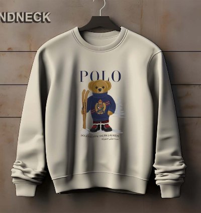 Polo Logo Sweatshirt Elegant Ice Bear Ski Design Us Size
