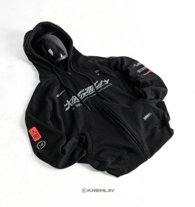 Kremlin Neo Hoodie - Zipper Hoodie Black Cybertech