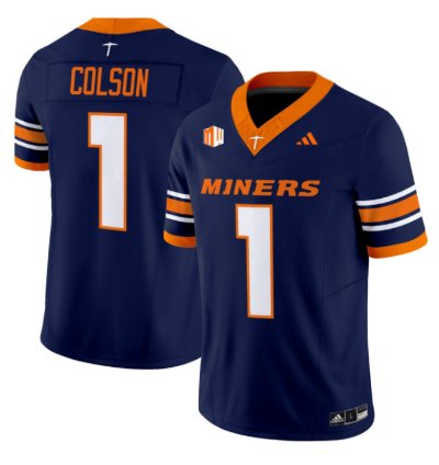 Ej Colson Jersey 1 Utep Miners 2016 Vapor Limited Stitched Navy