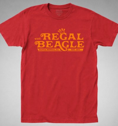 The Regal Beagle Red T-shirt Threes Company Tv Series Retro 70s Bar Club Funny