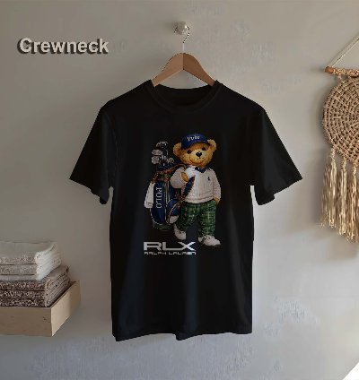 Polo T-shirt Bear Playing Golf Design For Men Us Size