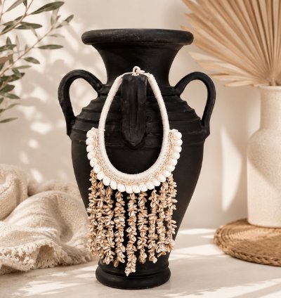 Boho Shell Wall Hanging Handmade Cowrie Shell Wall Decor Coastal Beach Decor Bohemian Home Decoration Bali Artisan Gift