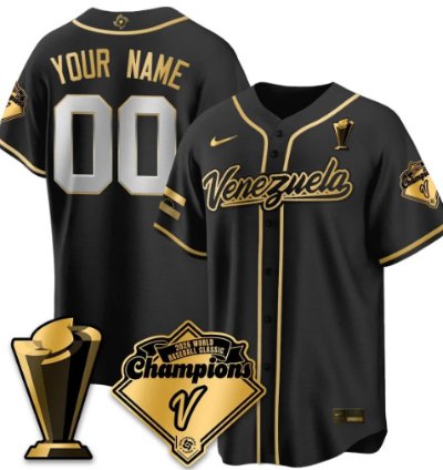 Custom Venezuela Baseball Jersey 2026 World Baseball Classic Champions Limited Stitched