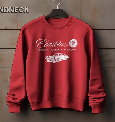 Cadillac Logo Sweatshirt Elegant Classic Car Design Us Size