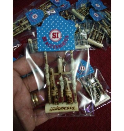 Magnetic Angklung Flute Keychain Souvenir