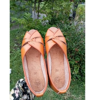 Handmade Genuine Leather Ballet Flats Brown Slip On Casual Shoes