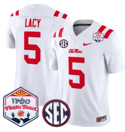 Kewan Lacy 5 Ole Miss Rebels Football Jersey 2026 Fiesta Bow Vapor Patch All Stitched