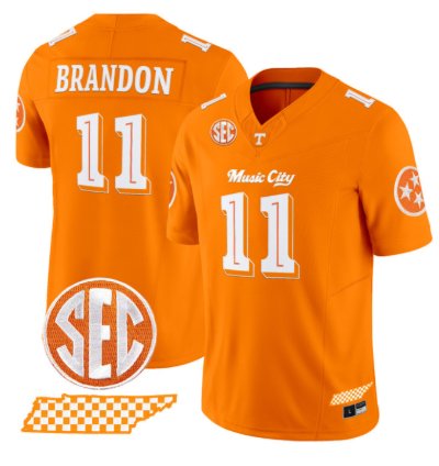 Faizon Brandon Jersey 11 Tennessee Vols Music City Edition Stitched Orange