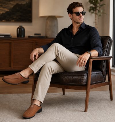 Mens Leather Slip On Mule Shoes Casual Comfort Sandals Lightweight Everyday Walking Footwear Gift For Him In Tan