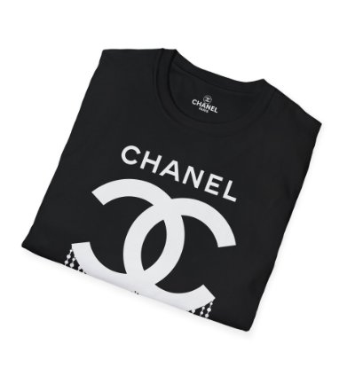 Chanel Logo Necklace Black T-shirt - Size Usa
