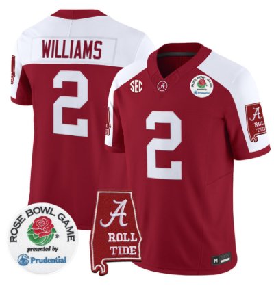 Ryan Williams Jersey 2 Alabama Crimson Tide 2026 Rose Bowl Stitched Crimson Alter