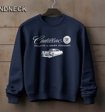 Cadillac Logo Sweatshirt Elegant Classic Car Design Us Size
