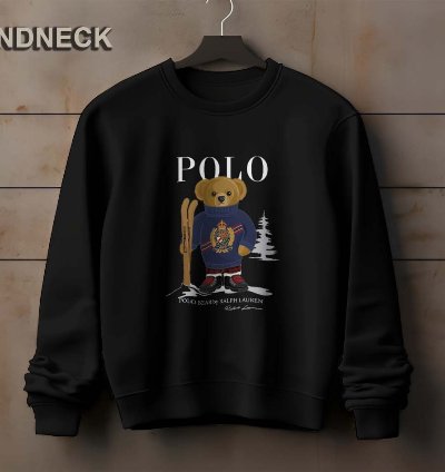 Polo Logo Sweatshirt Elegant Ice Bear Ski Design Us Size