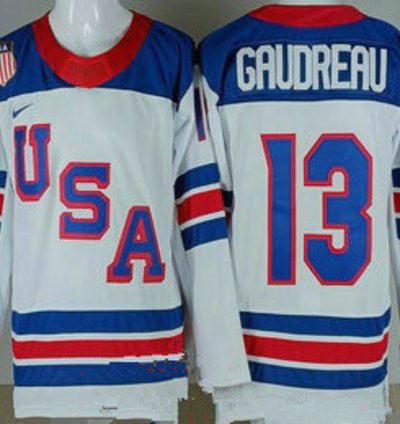 Usa 13 Johnny Gaudreau White 2026 Olympics Authentic Jersey Stitched