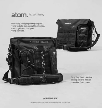 Kremlin Atom - Tactical Slingbag Black 23 L Black