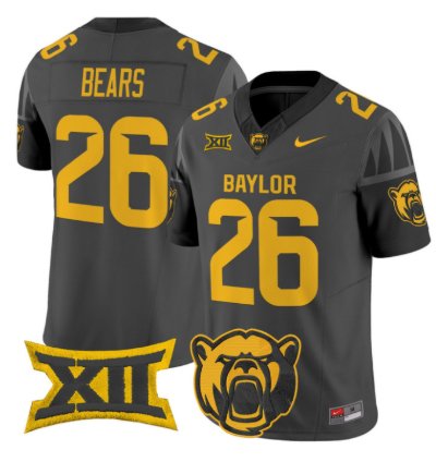 Bears Jersey 26 Baylor Bears 2026 Vapor Limited Stitched Black