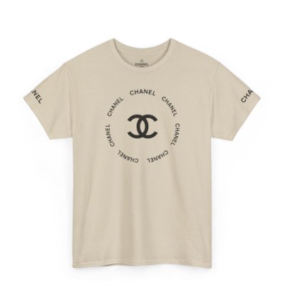 Chanel Logo Circle Sand T-shirt - Size Usa