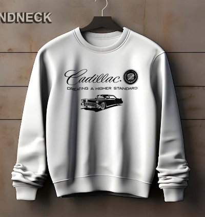 Cadillac Logo Sweatshirt Elegant Classic Car Design Us Size