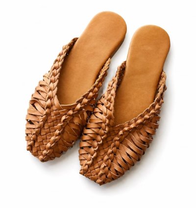 Handmade Woven Leather Mules Boho Bali Resort Flats Summer Sandals