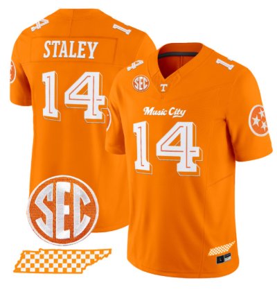 Braylon Staley Jersey 14 Tennessee Vols Music City Edition Stitched Orange