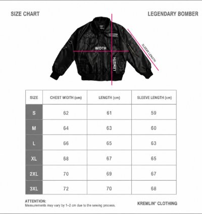 Kremlin Legendary - Bomber Jacket Boxy Black Biker