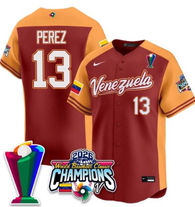 Salvador Perez 13 Venezuela Baseball Jersey 2026 World Baseball Classic Champions Limited Stitched