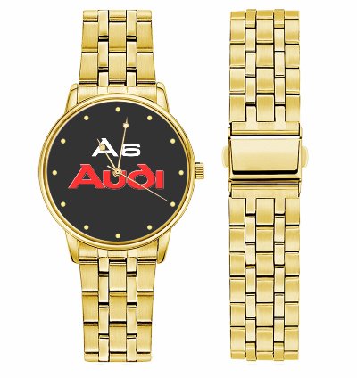 Audi A6 Logo Sport Watch Metal Band Stainless Steel