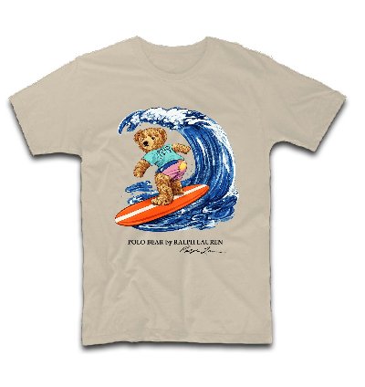 Polo Bear Surfing Beach T-shirt
