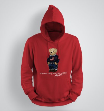 Classic Bear Hoodie Unisex Pullover Red