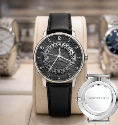 Mercedes Benz Sport Car Mens Watch Brake Caliper Dial Gold Metal Strap