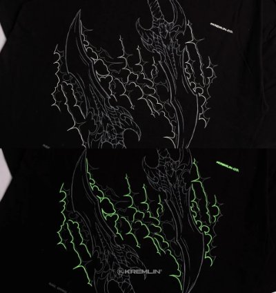 Kremlin Rise - T-shirt Boxy Os Fit Glow In The Dark Black
