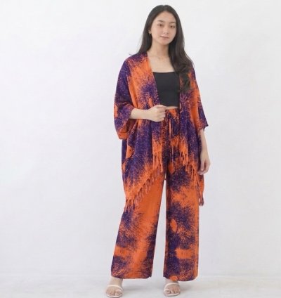 Womens Wide Leg Pants And Cardigan Set