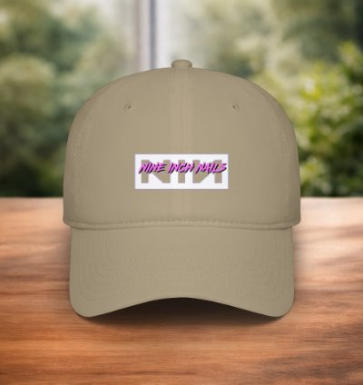 Nine Inch Nails Hat Nin Logo Khaki Adjustable Baseball Cap For Rock Music Fans