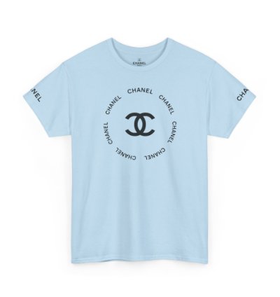 Chanel Logo Circle Light Blue T-shirt - Size Usa