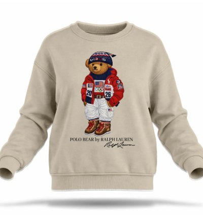 Polo Bear Sweatshirt Pluppy Bear Design Winter Gift Sand