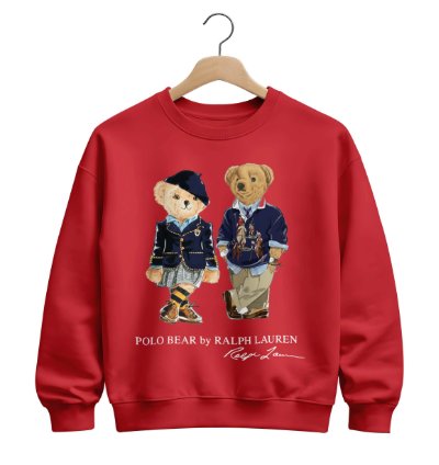Polo Ralph Lauren Icon Bear Usa Flag Sweatshirt Maroon