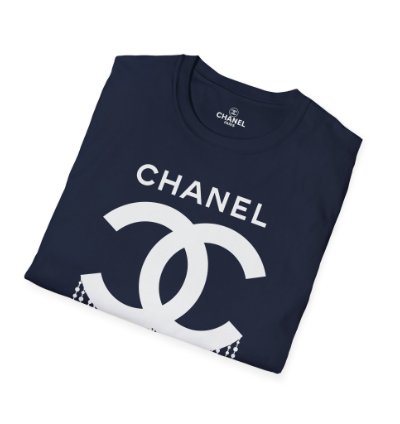 Chanel Logo Necklace Navy T-shirt - Size Usa
