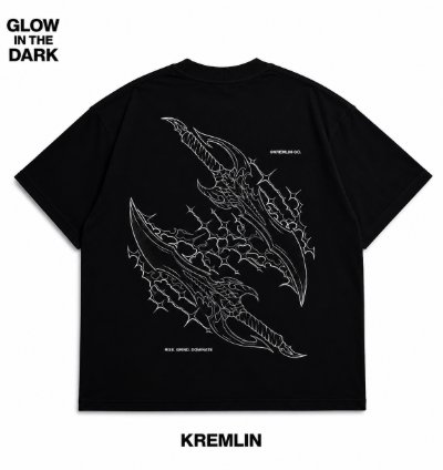 Kremlin Rise - T-shirt Boxy Os Fit Glow In The Dark Black