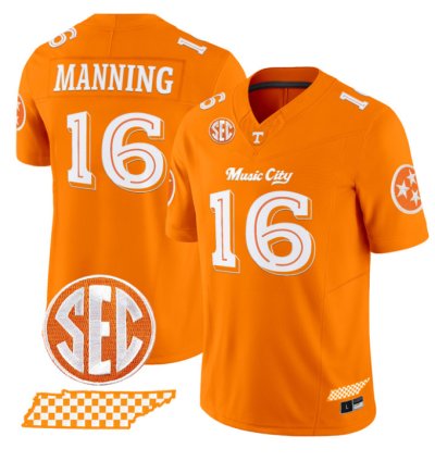 Peyton Manning Jersey 16 Tennessee Vols Music City Edition Stitched Orange