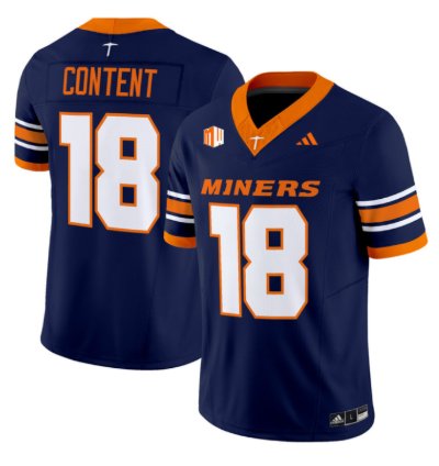 Justin Content Jersey 18 Utep Miners 2016 Vapor Limited Stitched Navy