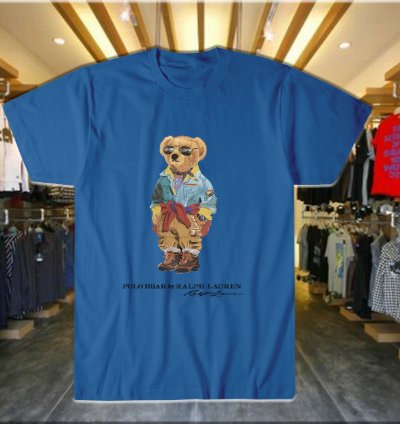 Polo Bear Shirt T Shirt Custom Bear Royal Blue Usa Size