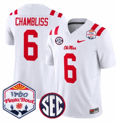 Trinidad Chambliss 6 Ole Miss Rebels Football Jersey 2026 Fiesta Bow Vapor Patch All Stitched