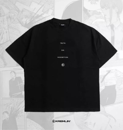 Kremlin Maxima - T-shirt Oversized Fit Black - Anime Xpremiental