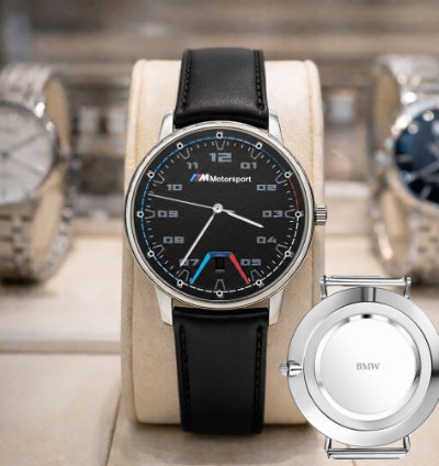Bmw Logo Custom Analog Watch Stainless Steel Mens Bm1
