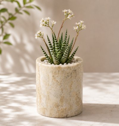 Handmade Natural Marble Vase Glass