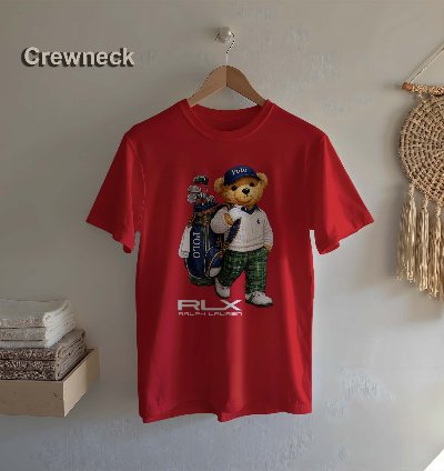 Polo T-shirt Bear Playing Golf Design For Men Us Size